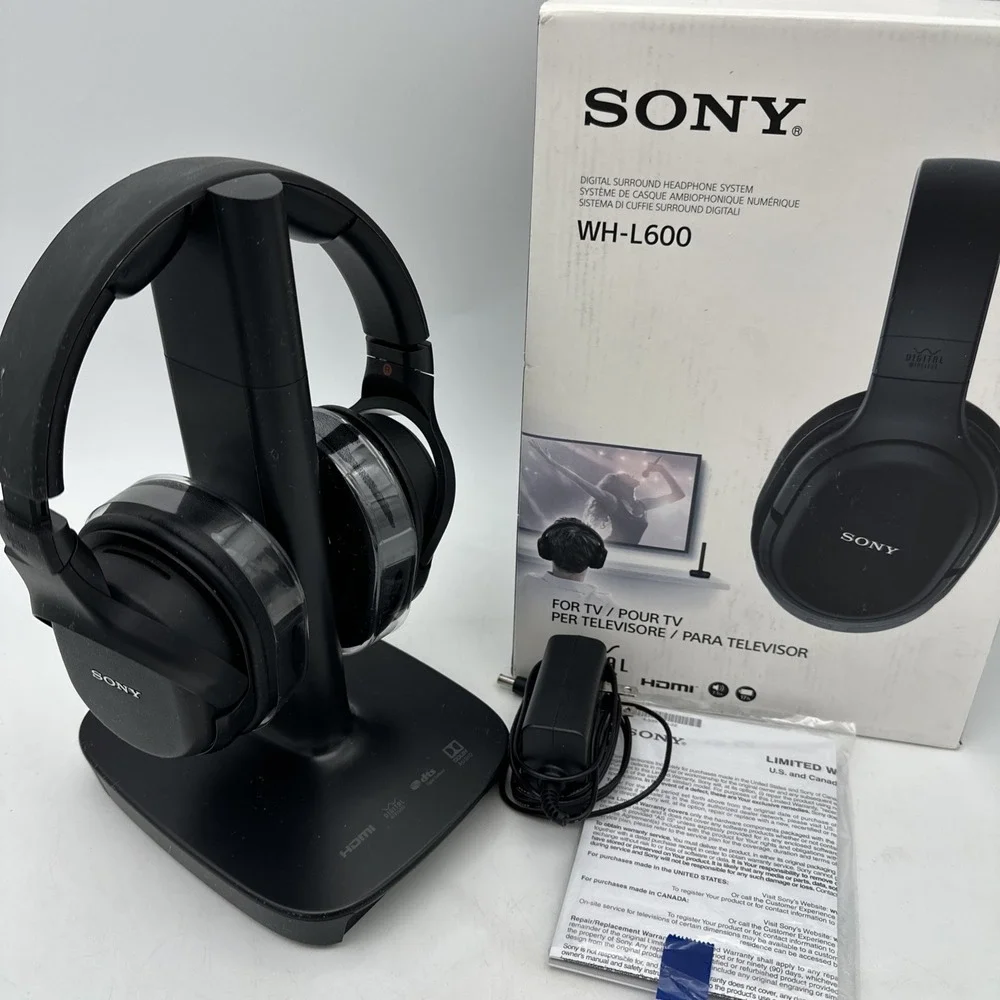 Sony WH-L600 Digital Surround Wireless Headphones Black Untested